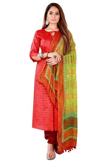 Green Color Kalamkari And Floral Printed Chiffon Dupatta With Tassels
